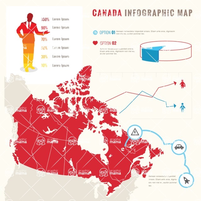 Infographic Templates Collection - Vector, Photoshop, PowerPoint, Google Slides - Canada Economy Infographic Template Design